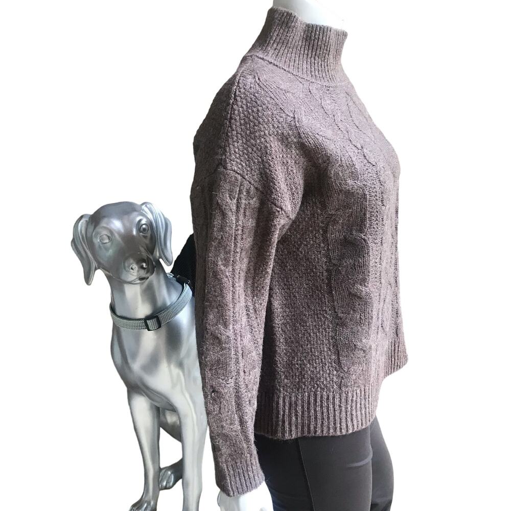 NEW Gap Knit Turtleneck Cotton Wool Alpaca Brown Sweater Women's Size S NWT $90 - Picture 3 of 7